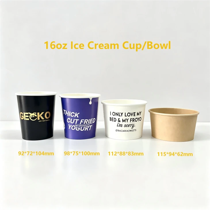 Personalized 16oz Ice Cream Paper Cups / Bowls With 4 Sizes For Options suppliers
