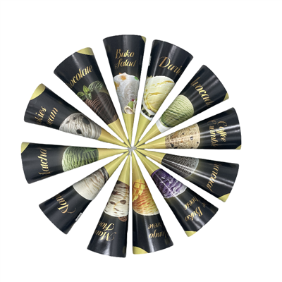 Stożek papierowy 22 stopnie 65 * 167 mm z folii aluminiowej do sieci kawiarni i restauracji